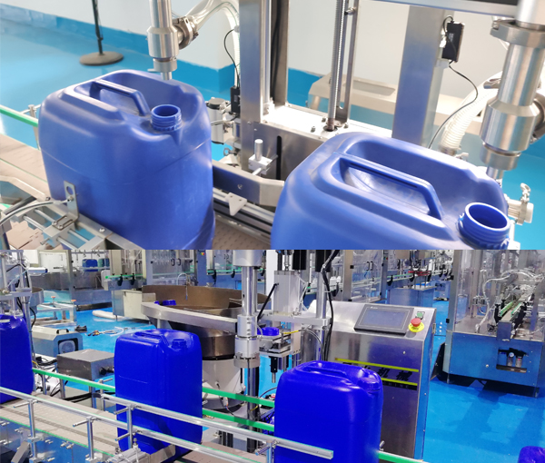 25公斤防凍液全自動稱重灌裝機生產(chǎn)線